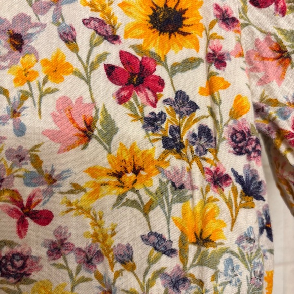 Old Navy Kids Floral Dress Yellow Sunflowers Cotton Spring Easter XL 14-16 - Picture 4 of 9